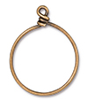 TierraCast : Brass Wire Hoop - 32 mm ID, 15 Gauge, Brass Oxide