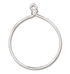 TierraCast : Brass Wire Hoop - 42 mm ID, 15 Gauge, Silver-Plated