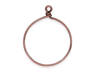 TierraCast : Brass Wire Hoop - 42 mm ID, 15 Gauge, Antique Copper