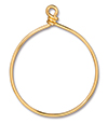 TierraCast : Brass Wire Hoop - 42 mm ID, 15 Gauge, Gold-Plated