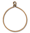 TierraCast : Brass Wire Hoop - 42 mm ID, 15 Gauge, Brass Oxide