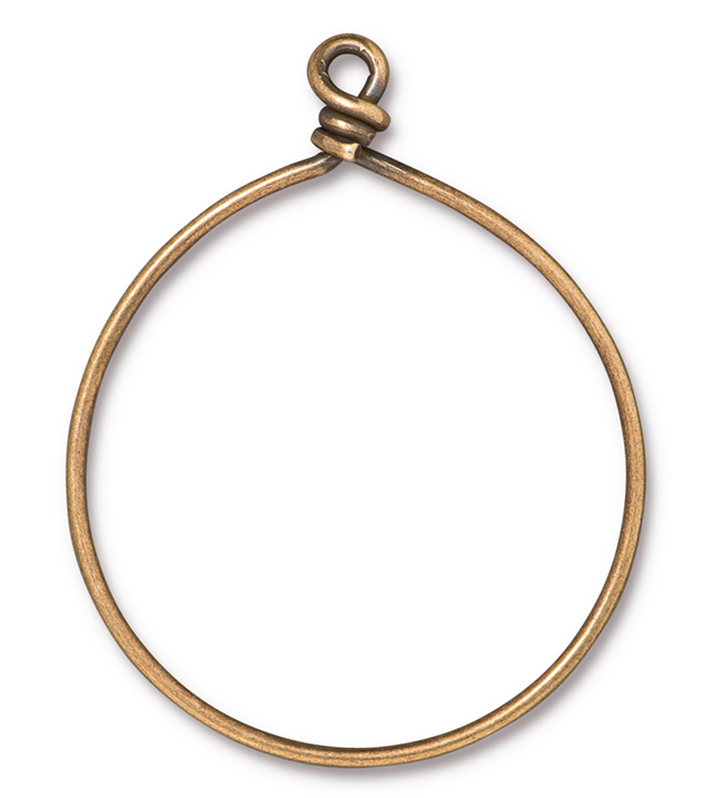 TierraCast : Brass Wire Hoop - 42 mm ID, 15 Gauge, Brass Oxide