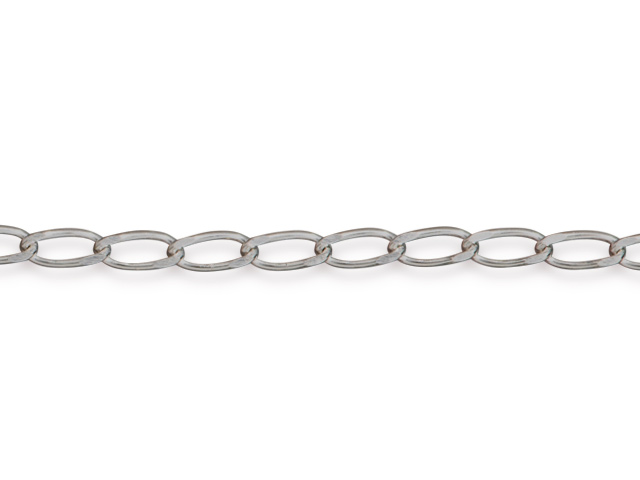 TierraCast : Chain - Brass Curb, 2.5 x 6mm 25 ft,Antique Silver