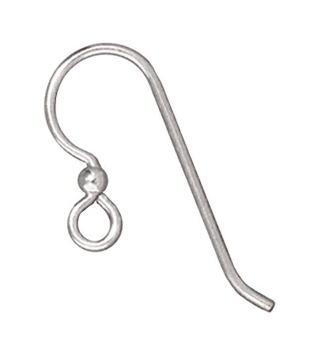 TierraCast : Earwire - 2mm Bead, Sterling Silver