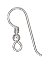 TierraCast : Earwire - 3mm Bead & Coil, Sterling Silver