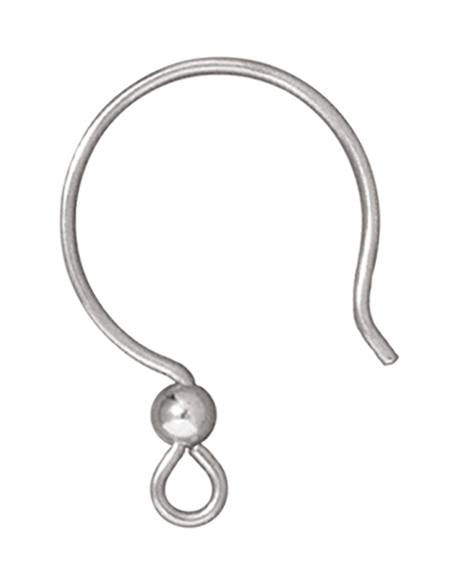 TierraCast : Earwire - Hoop 3mm Bead, Sterling Silver