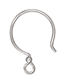 TierraCast : Earwire - Hoop 2mm Bead, Sterling Silver