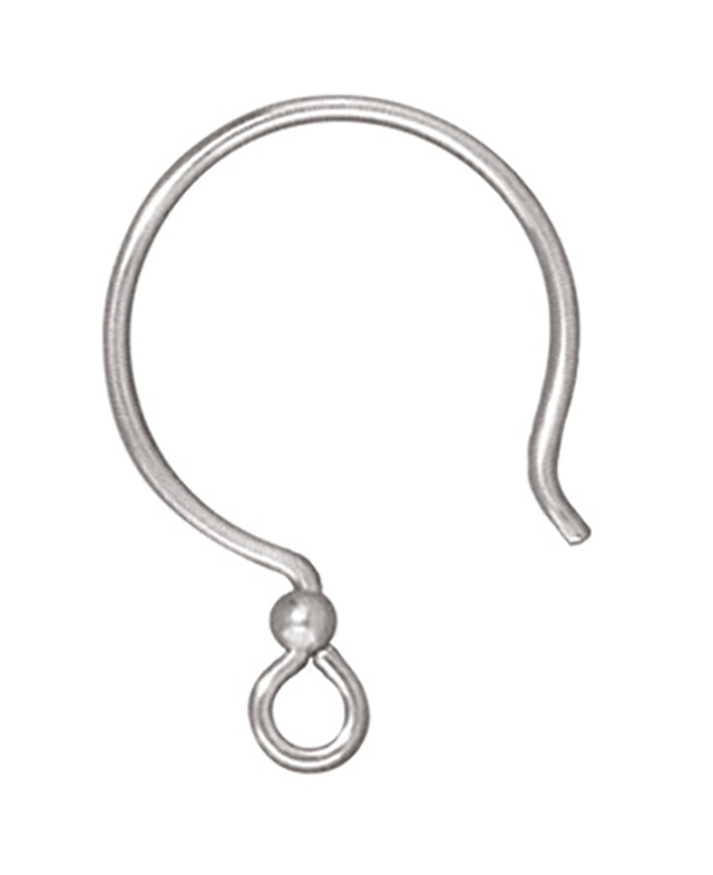 TierraCast : Earwire - Hoop 2mm Bead, Sterling Silver