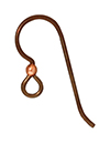 TierraCast : Earwire - 2 mm Copper Bead, Niobium Copper