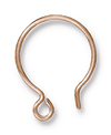 TierraCast : Earwire - 20g, Hoop Regular Loop .11, Rose Gold-Filled