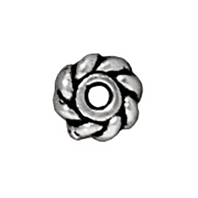 TierraCast : Heishi - 4 mm Twist, Antique Silver