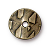 TierraCast : Bead - 10 mm Wavy Disk, Brass Oxide