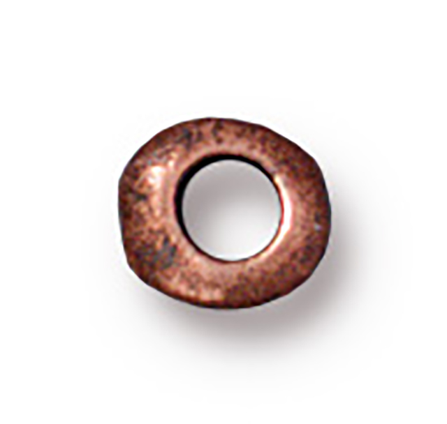 TierraCast : Heishi - 5 mm Nugget with 2 mm ID, Antique Copper