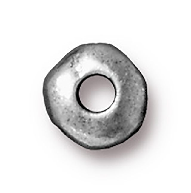 TierraCast : Heishi - 7 mm Nugget with 2 mm ID, Antique Pewter