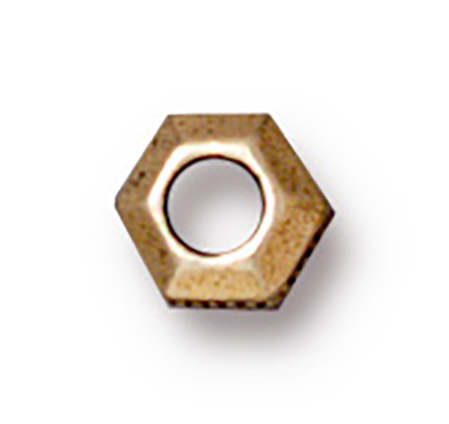 TierraCast : Heishi - 5 mm Faceted with 2 mm ID, Antique Gold