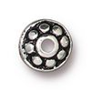TierraCast : Bead - 7 mm Dotted Spacer, Antique Silver