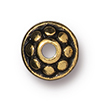 TierraCast : Bead - 7 mm Dotted Spacer, Antique Gold