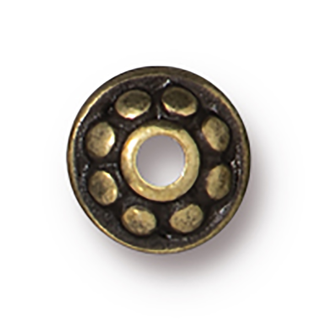 TierraCast : Bead - 7 mm Dotted Spacer, Brass Oxide