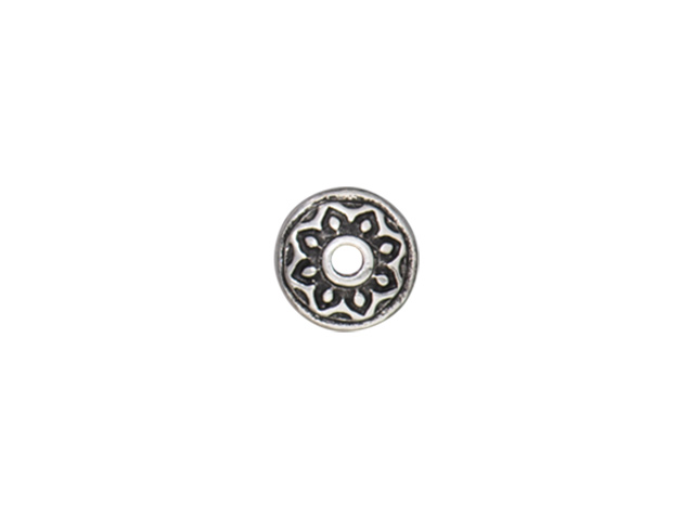 TierraCast : Bead - Lotus Spacer, Antique Silver