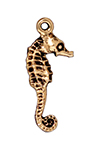 TierraCast : Drop Charm - 24 x 10mm, 1.25mm Loop, Seahorse, Antique Gold