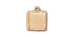 TierraCast : Drop Charm Frame - Simple Square, Antique Gold