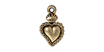 TierraCast : Drop Charm - Heart Milagro, Brass Oxide