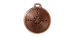 TierraCast : Drop Charm - Labyrinth Pendant, Antique Copper