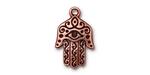 TierraCast : Drop Charm - Hamsa Pendant, Antique Copper