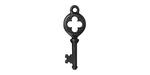 TierraCast : Drop Charm - Quatrefoil Key, Black