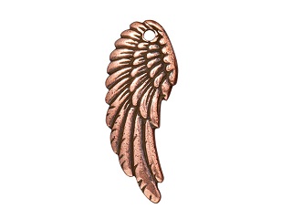TierraCast : Drop Charm - Right Angel Wing, Antique Copper
