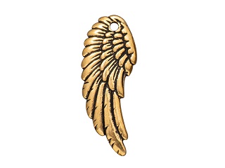 TierraCast : Drop Charm - Right Angel Wing, Antique Gold