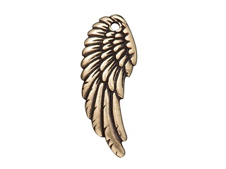 TierraCast : Drop Charm - Right Angel Wing, Brass Oxide