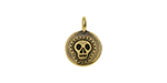 TierraCast : Charm - Skull, Brass Oxide