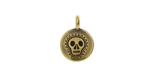 TierraCast : Charm - Skull, Brass Oxide