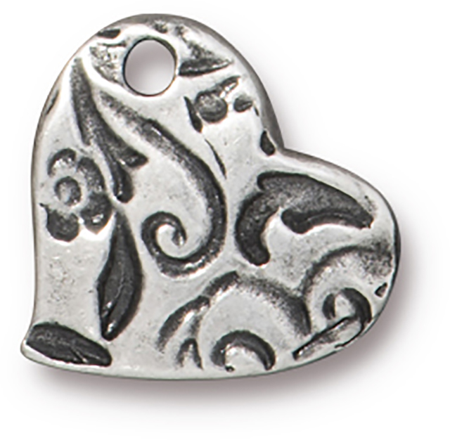 TierraCast : Charm - 14 x 14mm, 1.7mm Loop, Amor, Antique Pewter