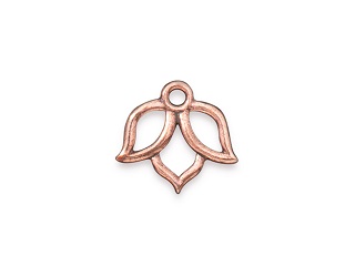 TierraCast : Charm - Open Lotus, Antique Copper