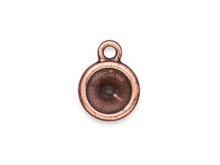 TierraCast : Drop Charm - Plain SS39 Chaton Bezel, Antique Copper