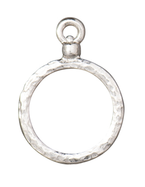 TierraCast : Charm - Stich Around 15mm Hoop, Rhodium