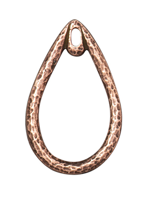 TierraCast : Charm - Stich Around 17X24mm Teardrop, Antique Copper