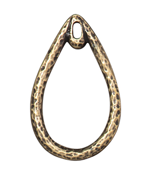 TierraCast : Charm - Stich Around 17X24mm Teardrop, Brass Oxide