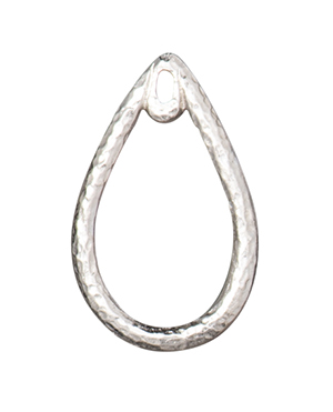 TierraCast : Charm - Stich Around 17X24mm Teardrop, Rhodium