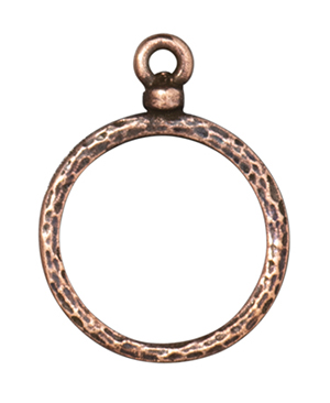 TierraCast : Charm - Stich Around 18mm Hoop, Antique Copper