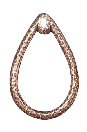 TierraCast : Charm - Stich Around 20X30mm Teardrop, Antique Copper