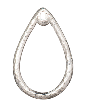 TierraCast : Charm - Stich Around 20X30mm Teardrop, Rhodium