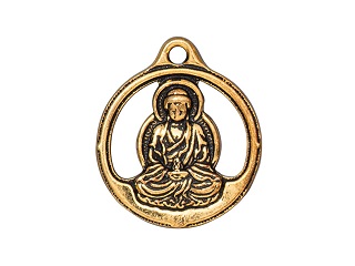 TierraCast : Pendant - Buddha, Antique Gold
