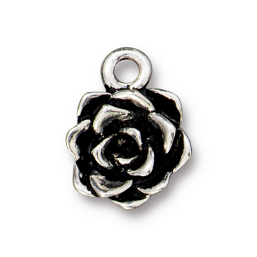 TierraCast : Charm - Succulent, Antique Silver