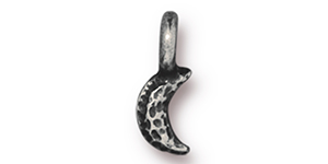 TierraCast : Charm - Crescent Moon, Antique Pewter