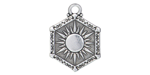 TierraCast : Pendant - Sun & Moon, Antique Silver