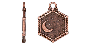 TierraCast : Pendant - Sun & Moon, Antique Copper