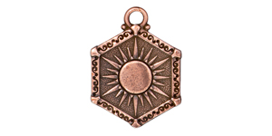 TierraCast : Pendant - Sun & Moon, Antique Copper